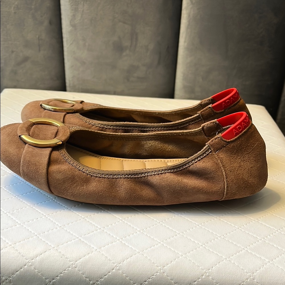 Adam Tucker Brown and Gold Loafers with Casual Slip-On Design
